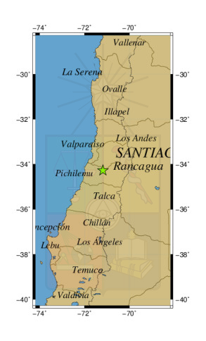 Sismo a 12 km al E de Las Cabras