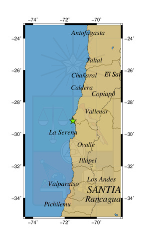 Sismo a 9 km al N de Punta de Choros
